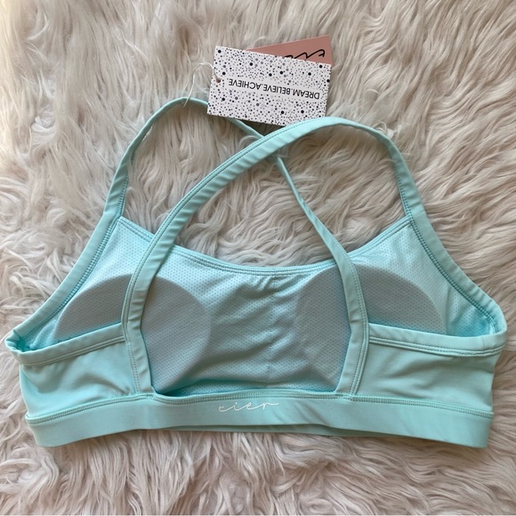 Tier Active Lush Sports Bra Medium Support Open Back Women’s Size XXL Glacier - Picture 2 of 11